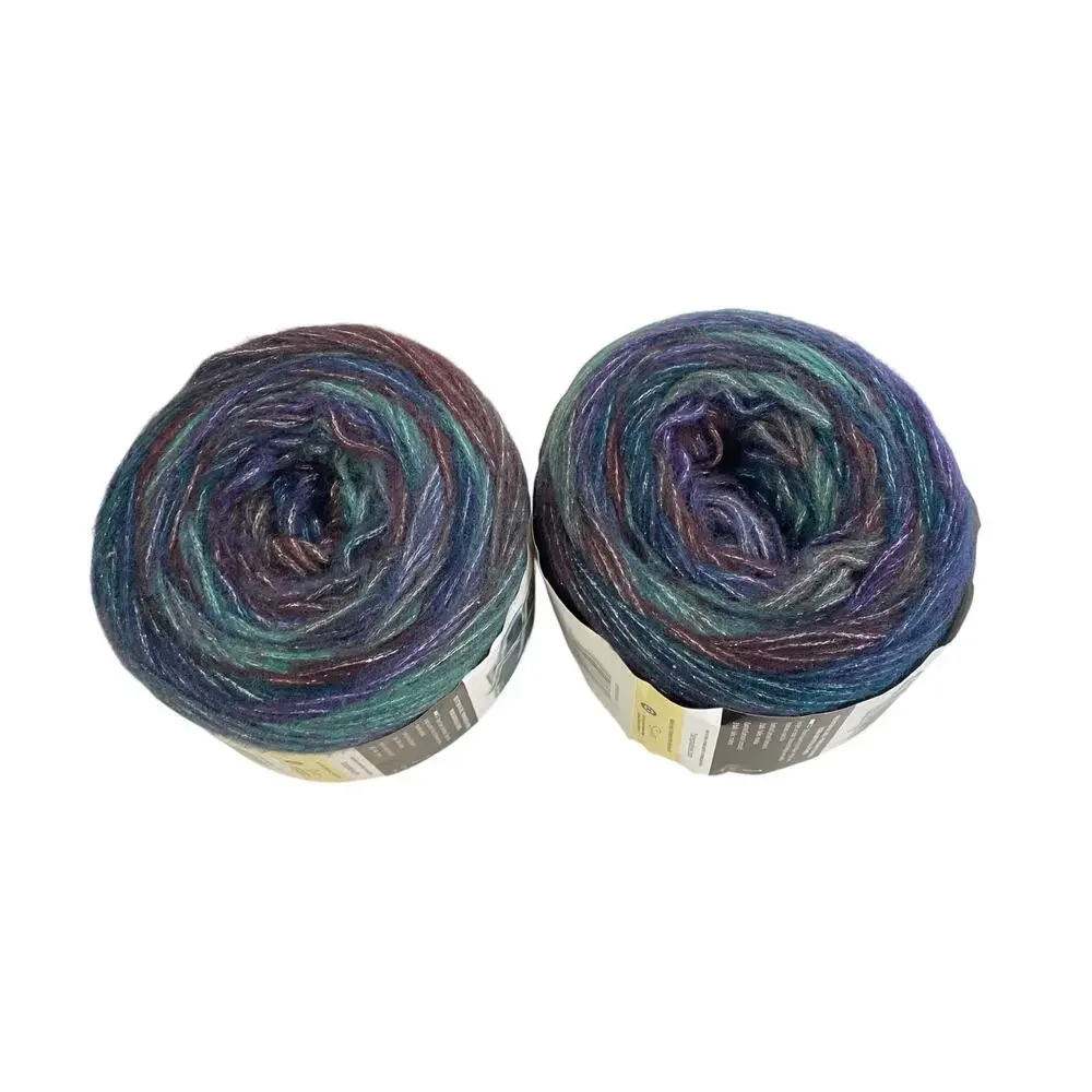 Caron Crystal Cakes Yarn Hummingbird Blue Purple Metallic Discontinued Lot of 2